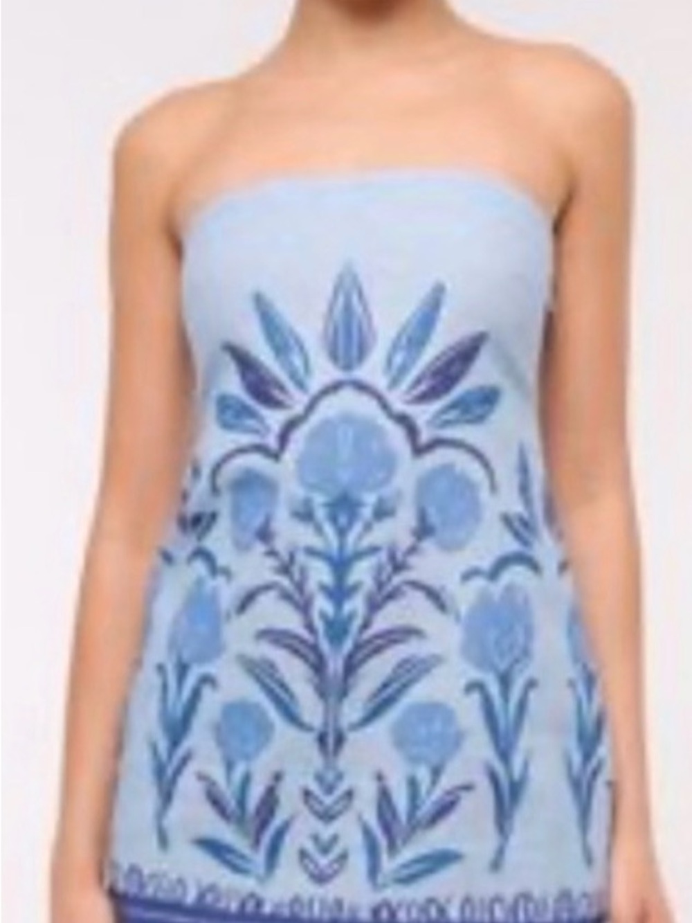 Abercrombie & Fitch Strapless Mini Blue Floral Dress